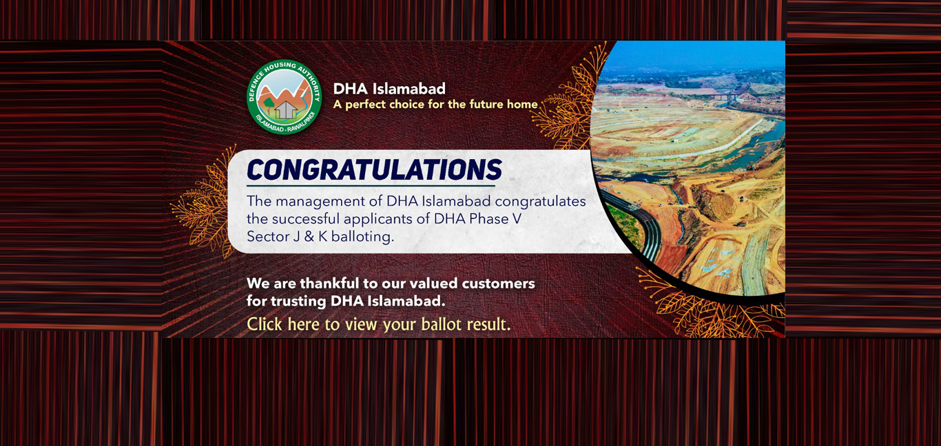 DHA Phase V Balloting Banner